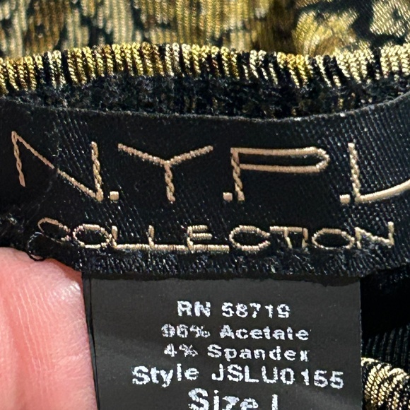 Womens 3 Piece Skirt pants Top Set Floral Comfort Stretch NYPL Brown L - Picture 15 of 16